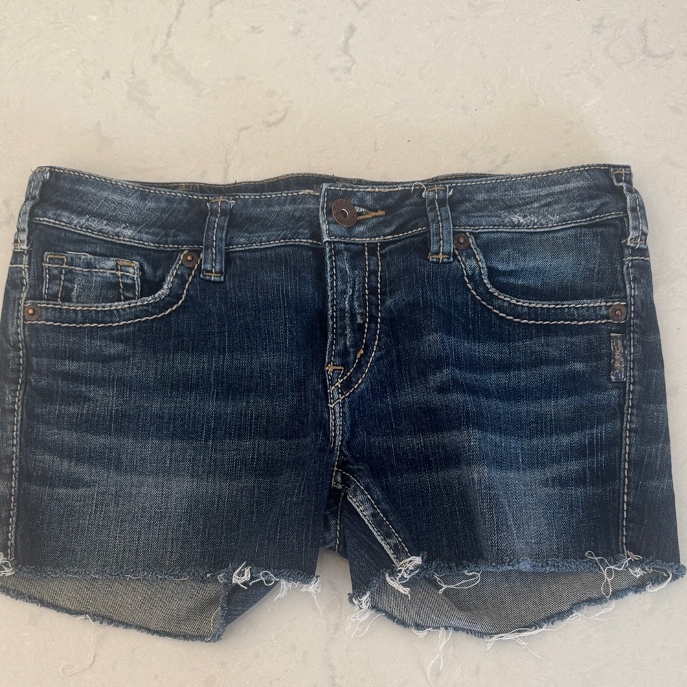 Silver Jeans Dark Blue Jean Shorts